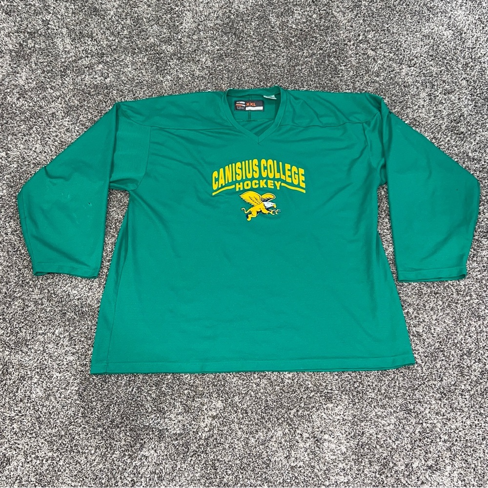 Nike Bauer Canisius College Griffins Long Sleeve Green Hockey Jersey XXL 2XL